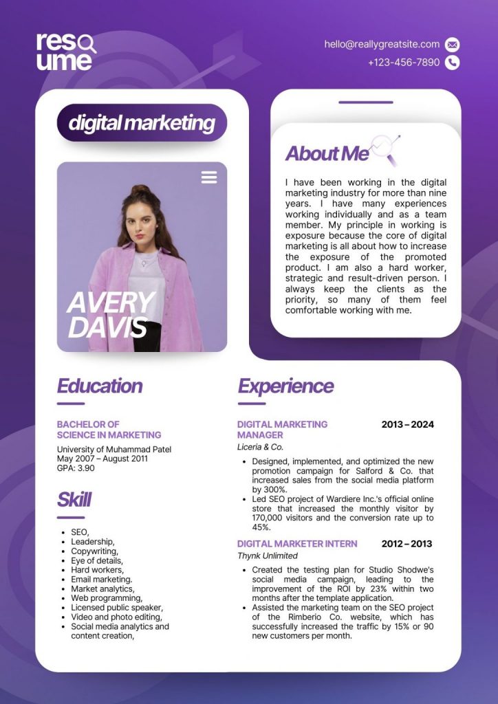 cv marketing sáng tạo chuẩn