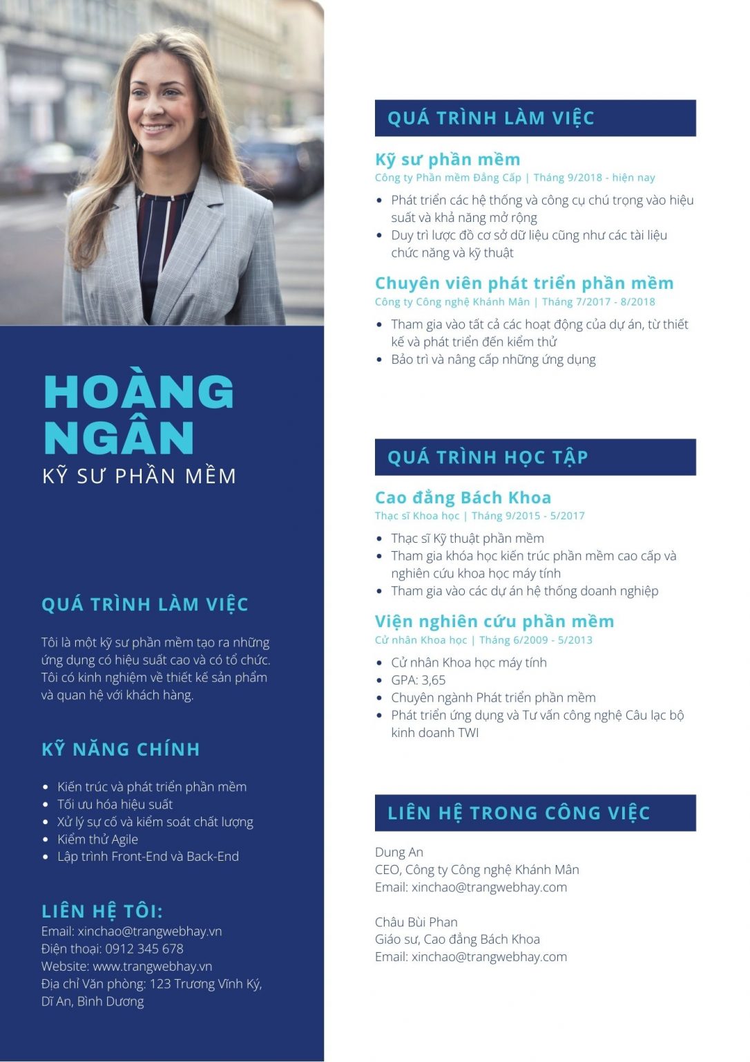 mẫu CV IT kỹ sư phần mềm