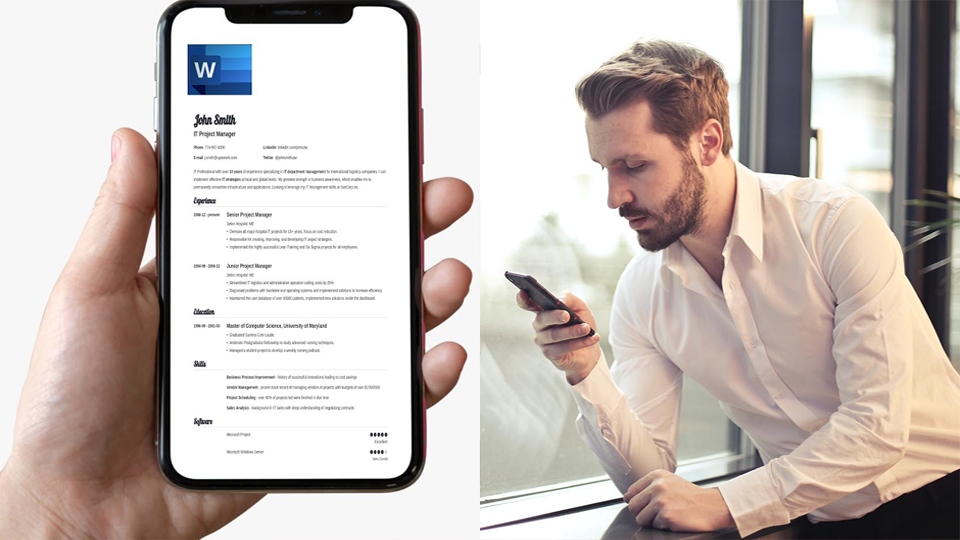 cách làm cv trên điện thoại