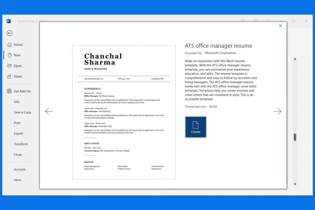 cách làm cv trên word