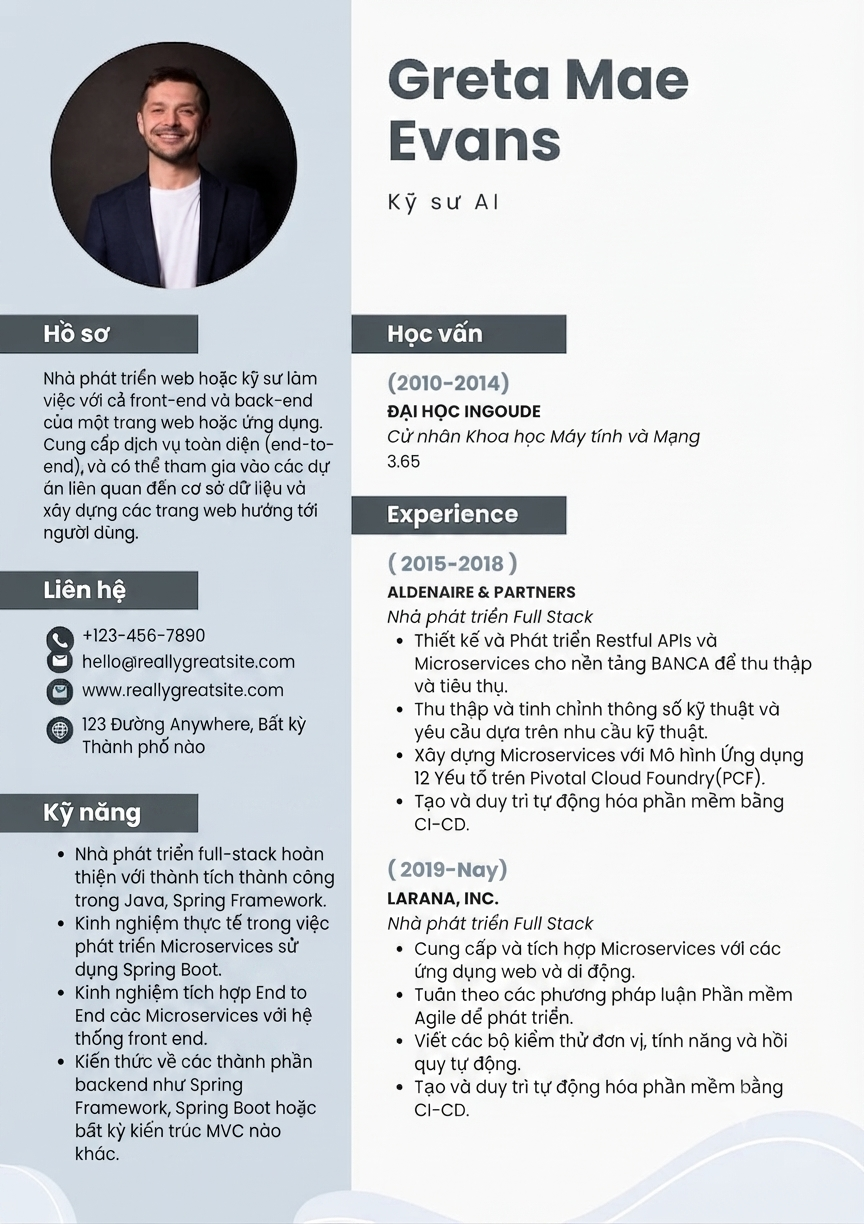 Mẫu CV AI Engineer