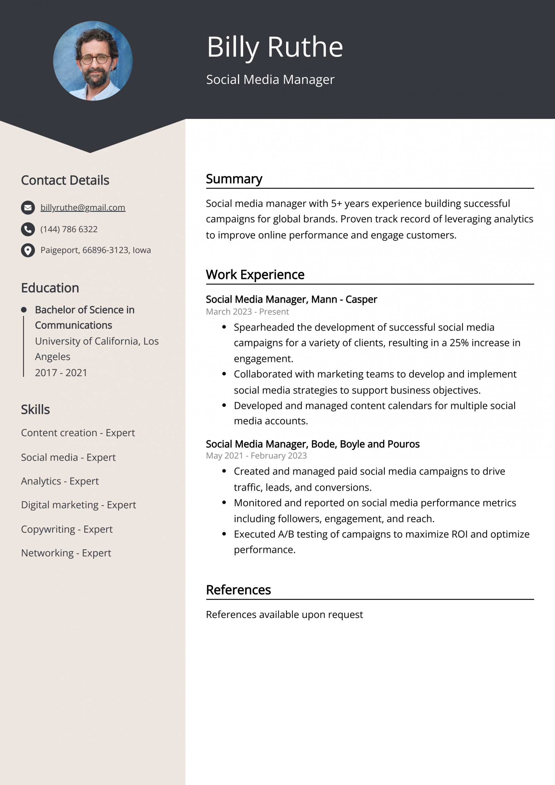 cv social media