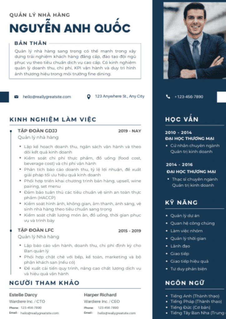 Bí quyết xây dựng CV quản lý nhà hàng thu hút và phù hợp với yêu cầu tuyển dụng hiện nay