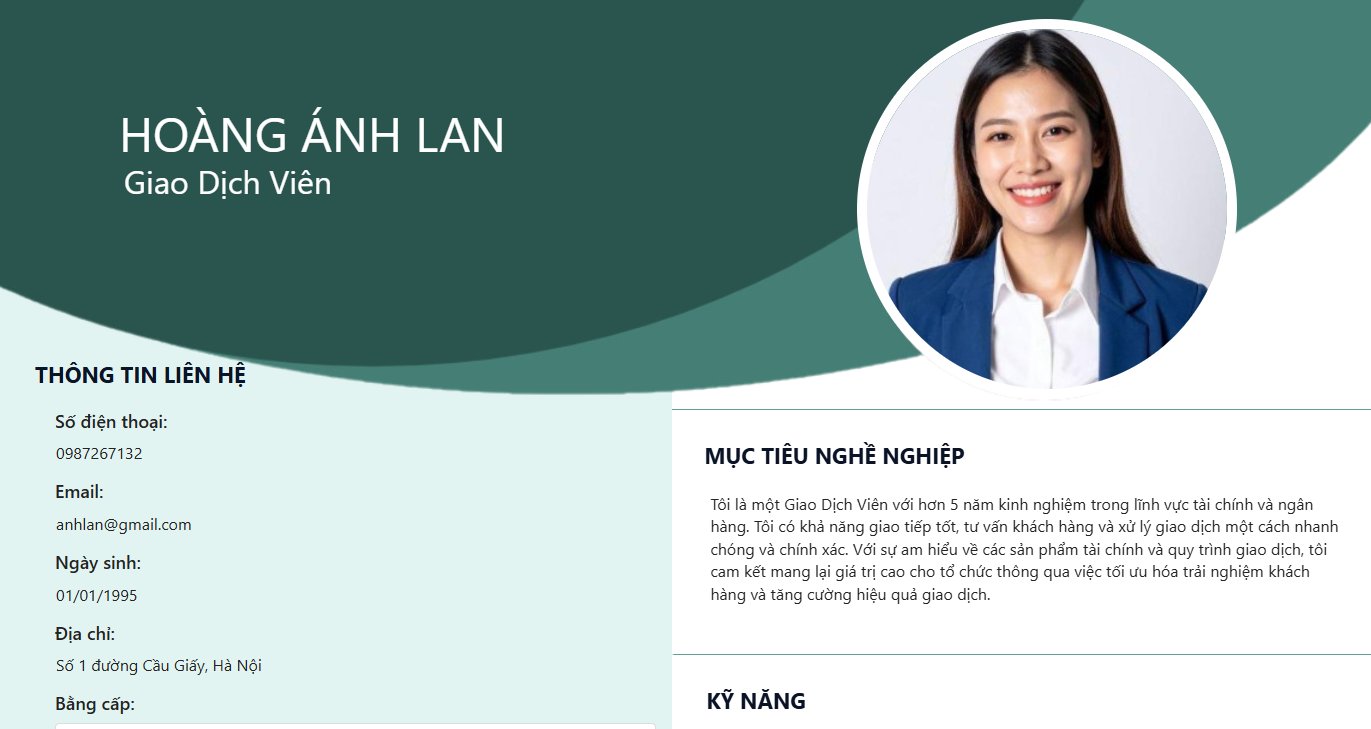 CV giao dịch viên ngân hàng chuyên nghiệp giúp ứng viên tạo ấn tượng tốt với nhà tuyển dụng ngay từ vòng xét duyệt hồ sơ