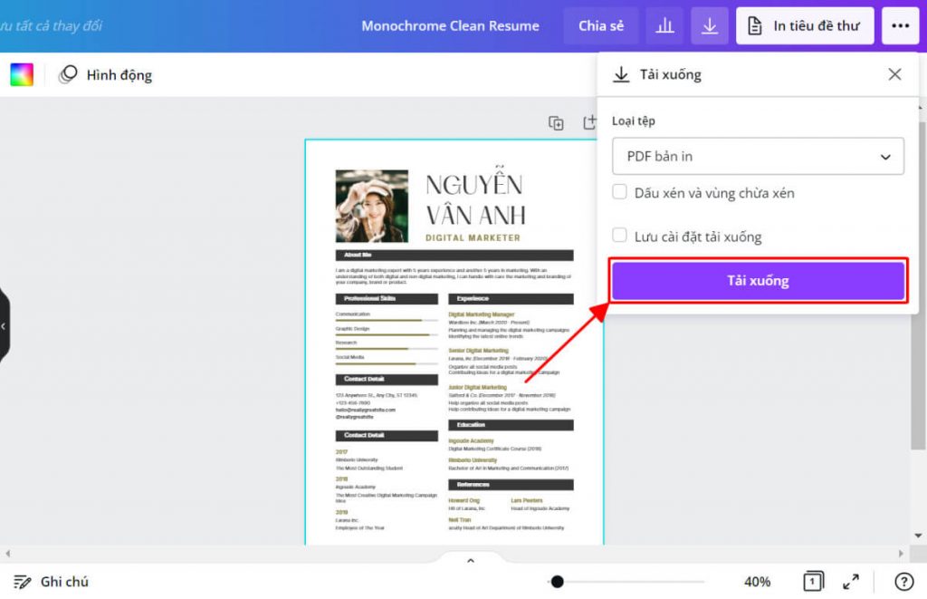 Tạo CV bằng Canva nhanh chóng với hàng trăm mẫu CV chuyên nghiệp, phù hợp mọi ngành nghề