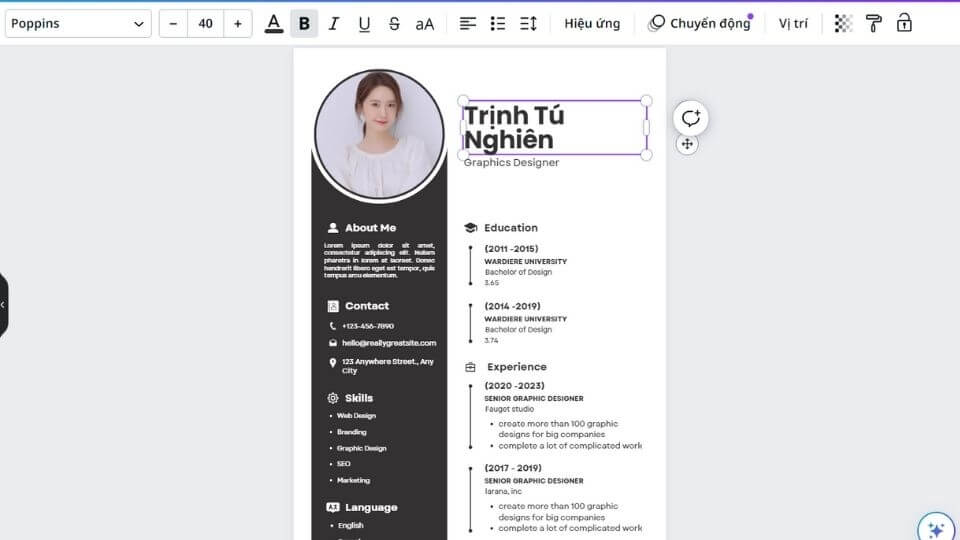 Tạo CV bằng Canva online miễn phí, dễ chỉnh sửa và phù hợp cho cả người mới bắt đầu