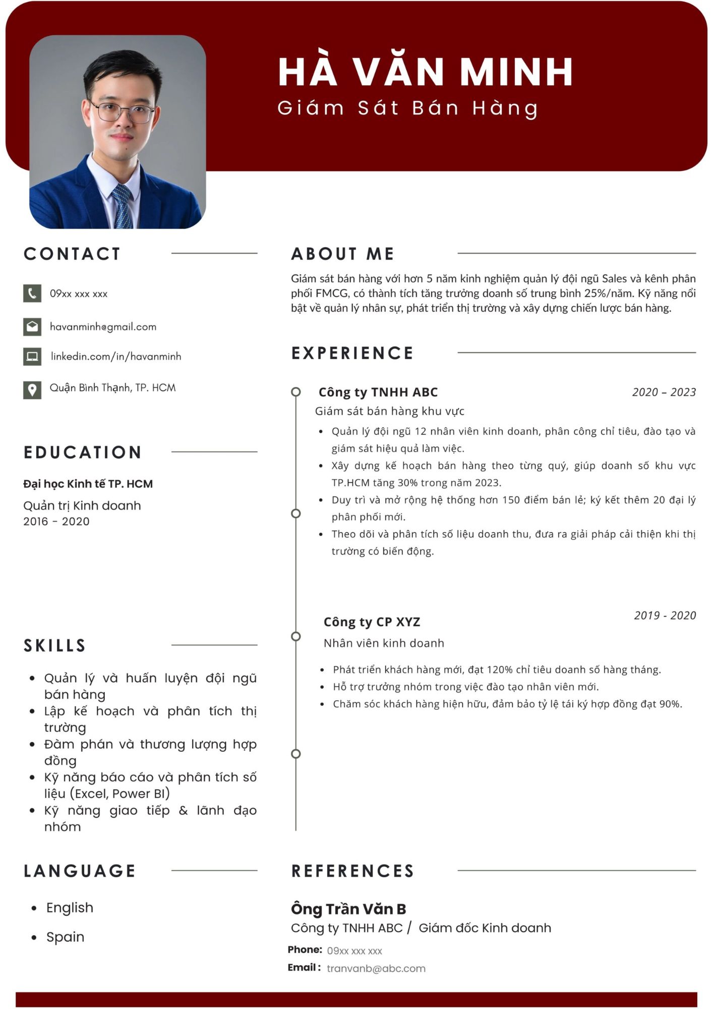 CV giám sát bán hàng chuyên nghiệp giúp tạo ấn tượng với nhà tuyển dụng