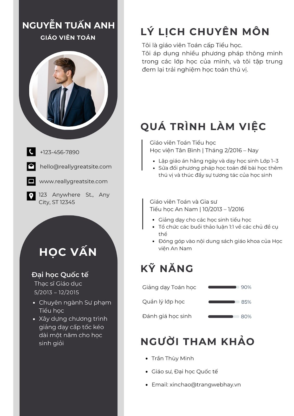 CV giáo viên toán chuyên nghiệp dành cho giáo viên mới và có kinh nghiệm